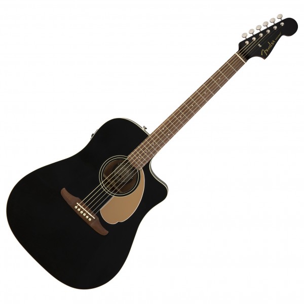 Fender Redondo Player Electro Acoustic, Jetty Black Front View