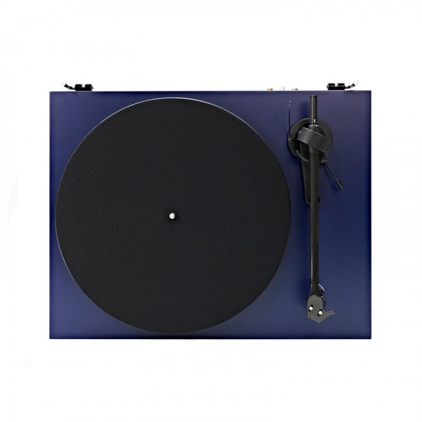 Pro-Ject Debut Carbon Evo Turntable, Satin Steel Blue Front View