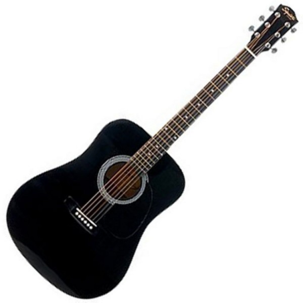 Squier by Fender SA-105 Acoustic Guitar, Black
