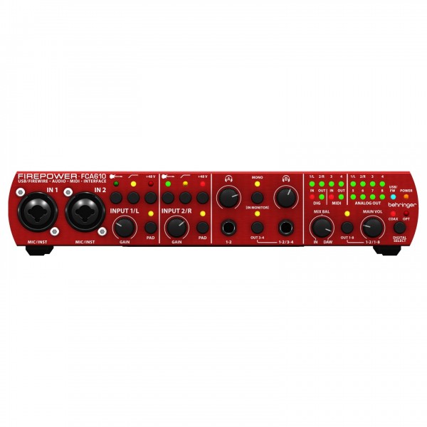 Behringer FCA610 FirePower USB/FireWire audio interface - Front