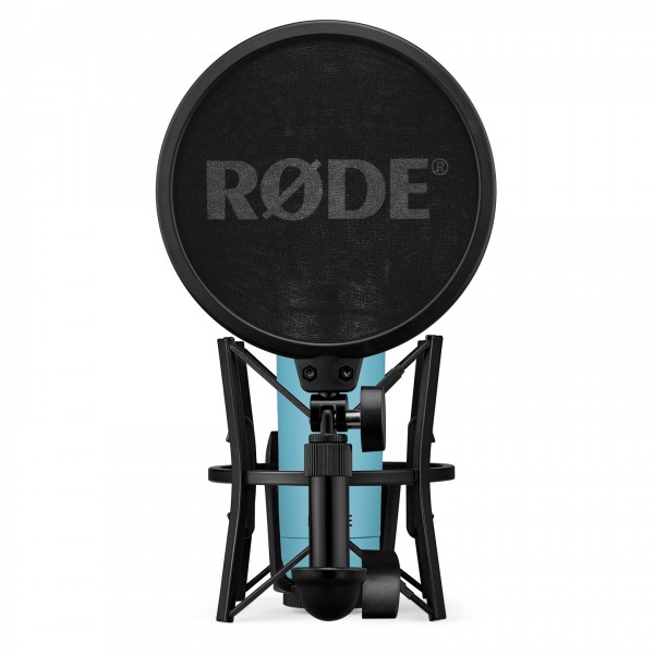 Rode NT1 Signature Series Condenser Microphone, Blue - Front with pop filter