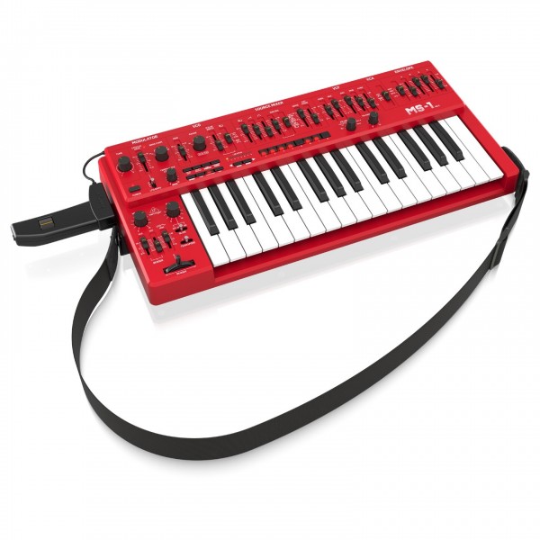 Behringer MS-1 MKII Analog Synthesizer, Red at Gear4music