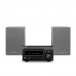 Denon RCD-M41 DAB Amp Black with Denon SCN10 Speakers, Grey Front View