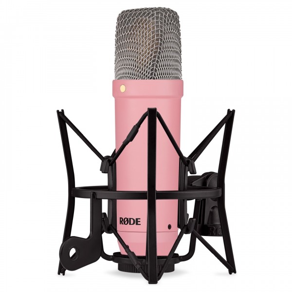 Rode NT1, Pink - Angled with mount