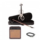 Stagg Shaped Electric Violin Package, White