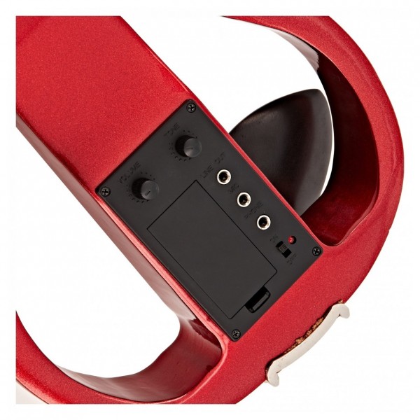 Stagg Shaped Electric Violin, Metallic Red - controls