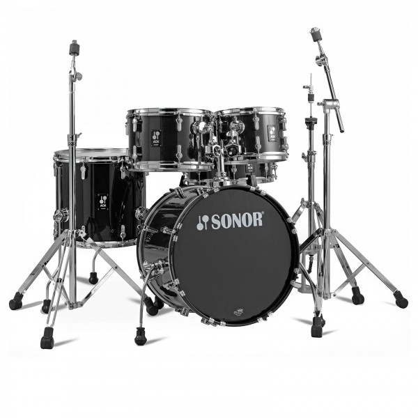 Sonor AQX 18" 5pc Junior Drum Kit w/Free Throne, Black Midnight Spkl.
