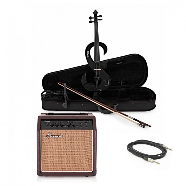 Stagg S-Shaped Electric Violin Package, Black