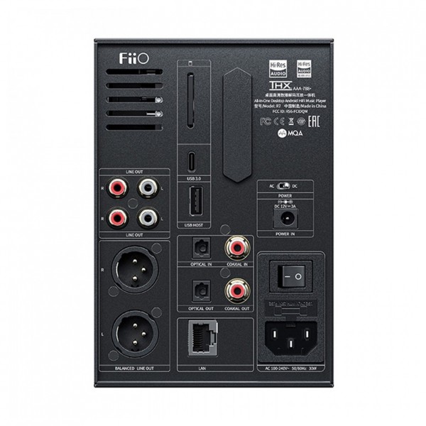 FiiO R7 Desktop Streaming Player and DAC/Amplifier, Black - Reverse
