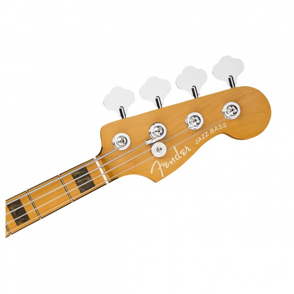 Fender American Ultra Jazz Bass MN, Texas Tea - headstock
