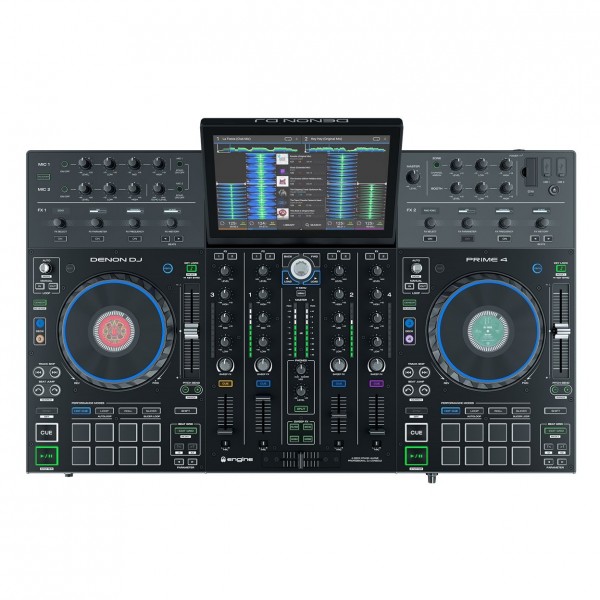 DJ Prime 4 Standalone DJ System with 10" Touchscreen - Top Down Controls