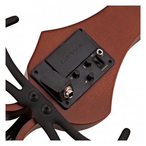 GEWA Novita 3.0 5 String Electric Violin with adapter, Gold Brown - controls