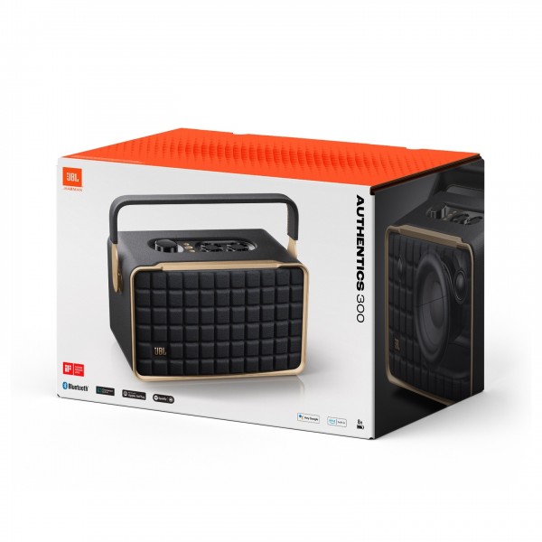 JBL Authentics 300 Portable Smart Speaker, Black - Packaging