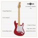 LA Select Electric Guitar by Gear4music, Red