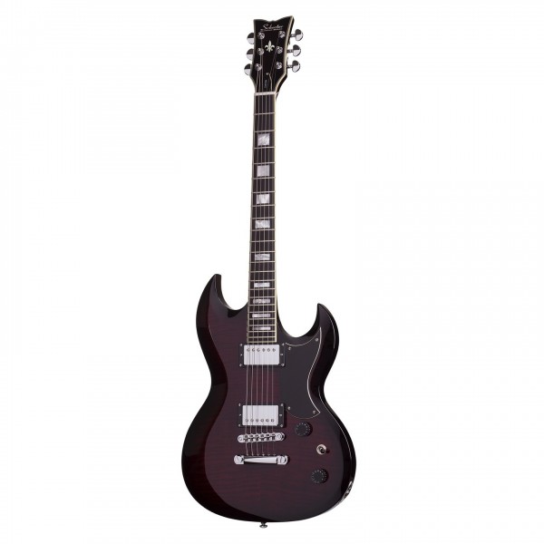 Schecter S-II Custom, See Thru Cherry Burst front view