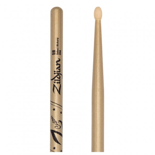 Zildjian Ltd Edition Z Custom 5B Gold Chroma Drumsticks - Tip/Butt End