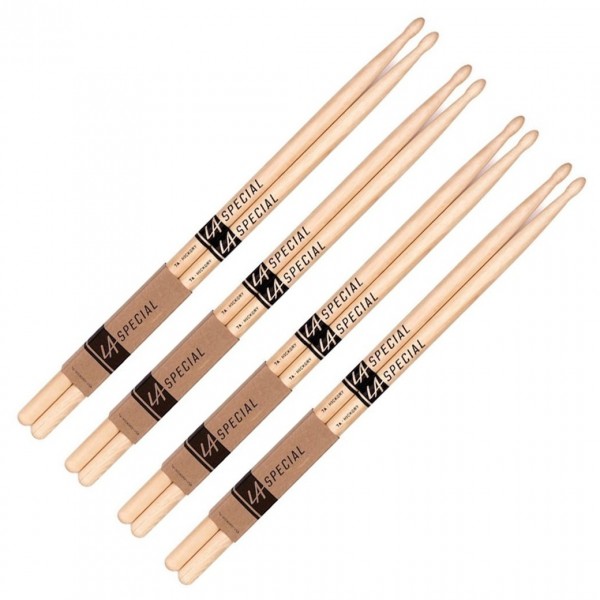 ProMark LA Special 7A Wood Tip Drumsticks. 4 Pair Value Bundle