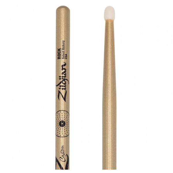 Zildjian Ltd Edition Z Custom Rock Gold Chroma Nylon Drumsticks - Tip/Butt End