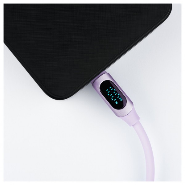 USB-C Cable with Power Meter, Purple - Lifestyle