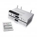 Audiolab 6000A Play Stereo Streaming Amplifier, Silver - with tablet, lifestyle