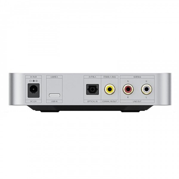 FiiO K11 Compact Desktop DAC and Headphone Amp, Silver Back View