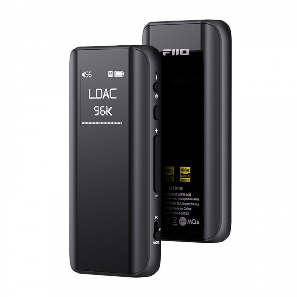 FiiO BTR15 Bluetooth Headphone Amp, Black Full View