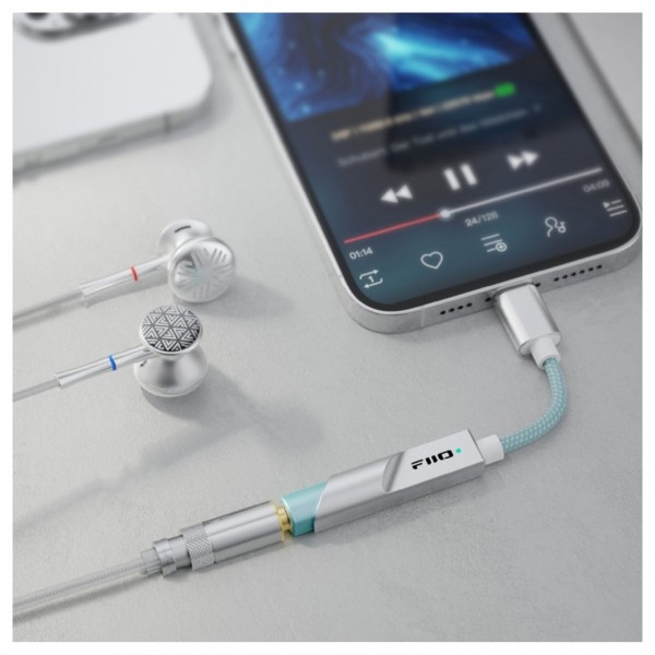 FiiO KA11 DAC and Headphone Amp, Lightning, Silver Lifestyle View