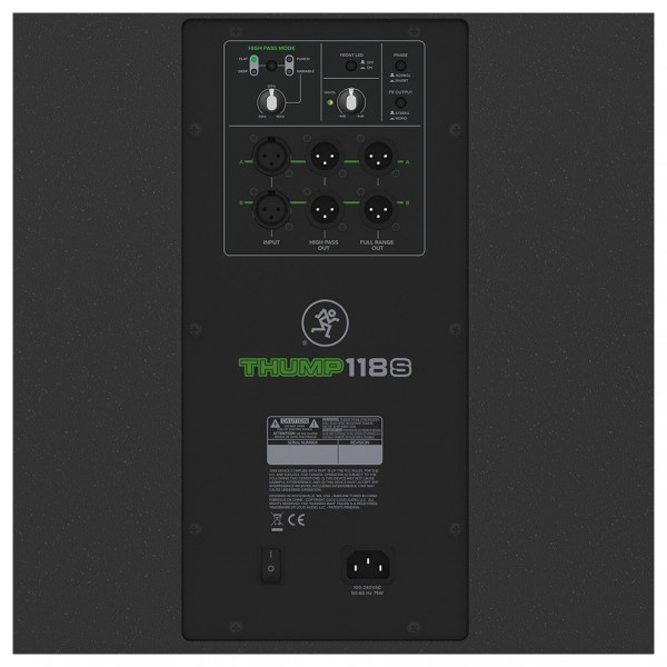 Mackie Thump118S 18" Active Subwoofer - Rear Panel, Close