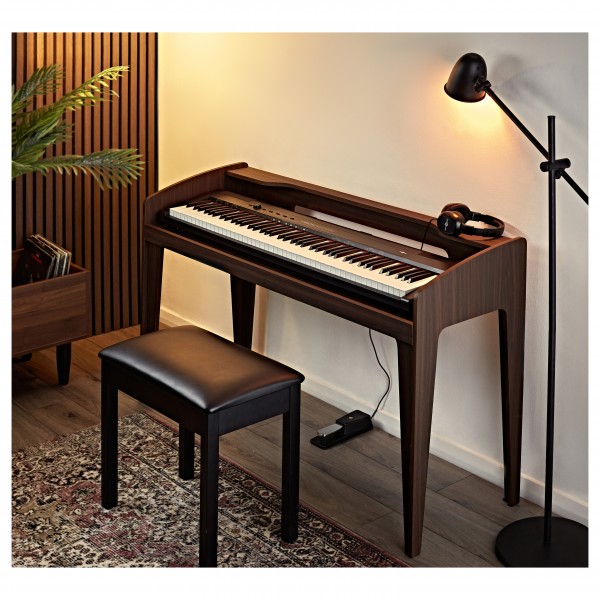 modul Universal Wooden Keyboard Stand, Walnut at Gear4music
