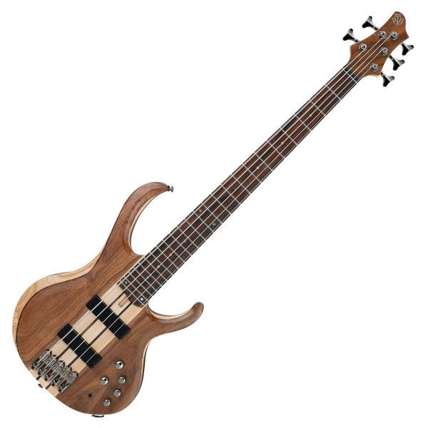 Ibanez BTB745 5 String Bass Guitar, Natural Low Gloss, Front View