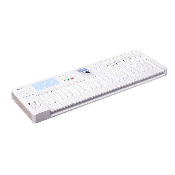 Keylab Essential MK3 MIDI Keyboard, Alpine White - Angled