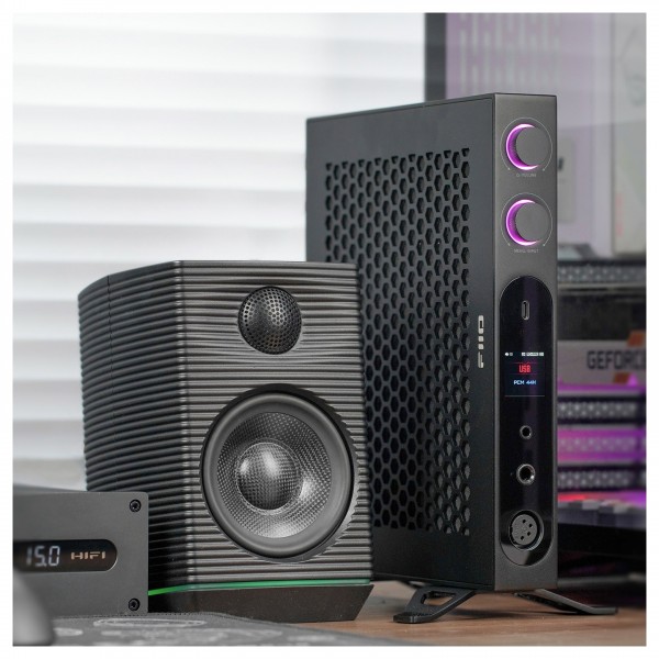 FiiO K19 Desktop DAC and Headphone Amplifier Lifestyle View, Black