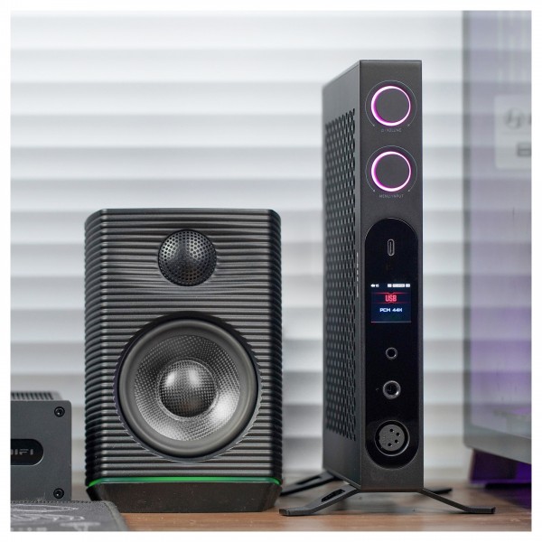 FiiO K19 Desktop DAC and Headphone Amplifier Lifestyle View 2, Black
