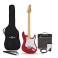 LA Select Electric Guitar Red, 15W Guitar Amp & Accessory Pack