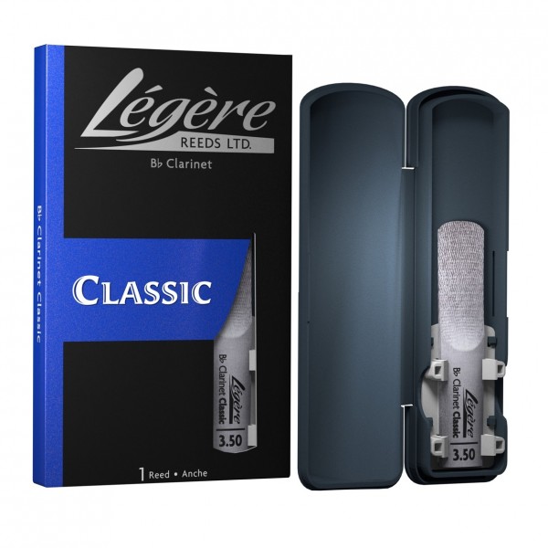 Legere Bb Clarinet Classic Cut Synthetic Reed, 3.5 - reed, case and box