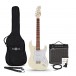 LA Select Legacy E-Gitarre, Vintage White, im Bundle mit 15-Watt-Verstärker und Zubehör