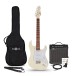 LA Select Legacy E-Gitarre, Vintage White, im Bundle mit 15-Watt-Verstärker und Zubehör