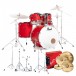 Pearl Decade Ahorn Pro Drum Kit mit Sabian XSRs, mattes Racing Red