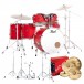 Pearl Decade Maple 6pc Pro Drum Kit w/Sabian XSRs, Matte Racing Red