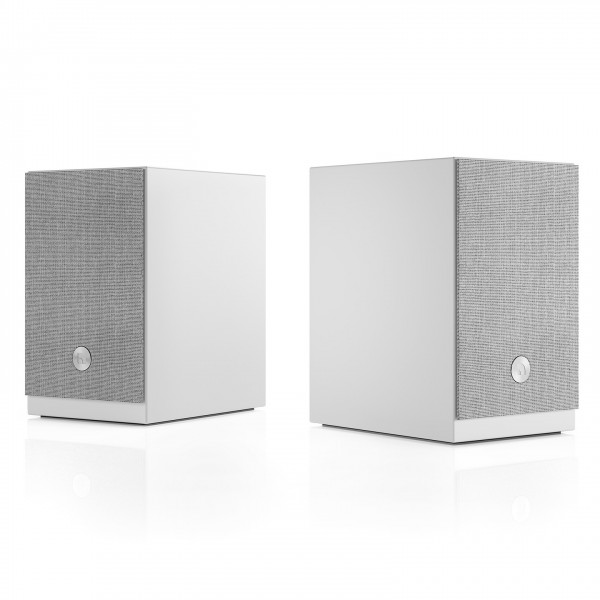 Audio Pro A28 Active Wireless Bookshelf Speakers, White - with grille