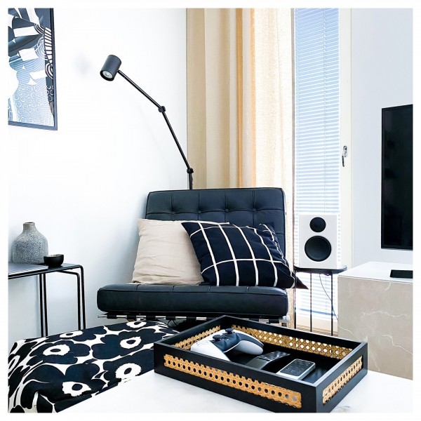 Audio Pro A28 Active Wireless Bookshelf Speakers, White - lifestyle