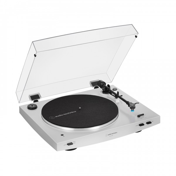 Audio Technica Turntable Fully Automatic Wireless Belt-Drive White Side View