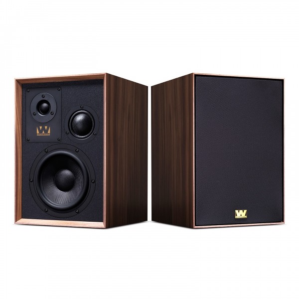 Wharfedale Super Denton Bookshelf Speaker, Walnut Front View