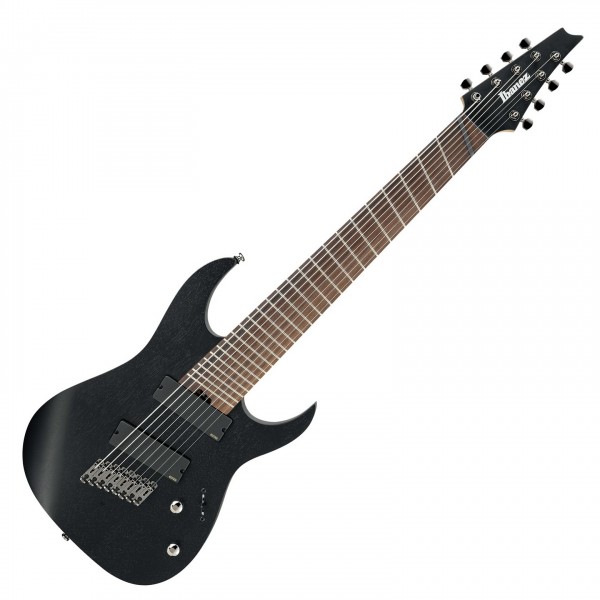 Ibanez RGIM8MH Multi Scale 8 String Electric Guitar, Weathered Black Front View