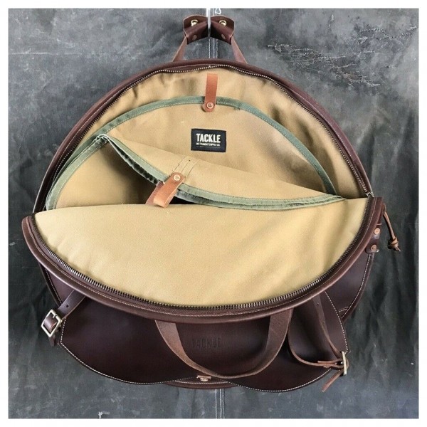 Tackle Instrument Supply Co. Backpack 24" Cymbal Bag, Leather - Open