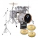 Tamburo T5 Series 20'' 5pc Drum Kit w/ Stand & Paiste Cymbal Pack,Silver Sparkle