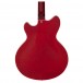 Vintage REVO Supreme Hollowbody Short Scale Bass, Cherry Red