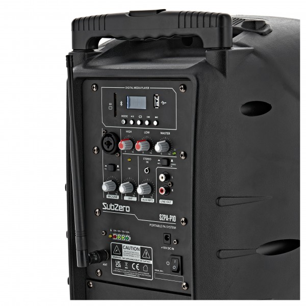 SubZero SZPA-P10 Portable PA Speaker with Media Player & Wireless Mic