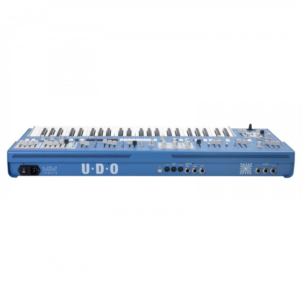 UDO Super 6 12-Voice Polyphonic Binaural Hybrid Synthesizer, Blue - Rear