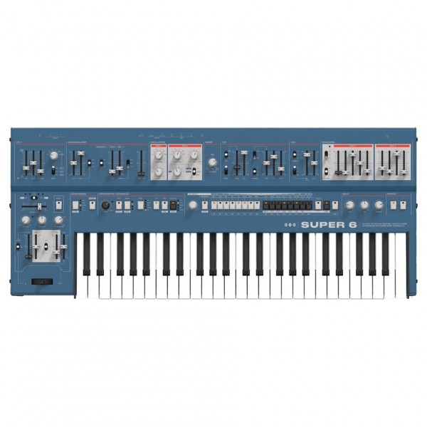 UDO Super 6 12-Voice Polyphonic Binaural Hybrid Synthesizer, Blue